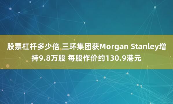 股票杠杆多少倍 三环集团获Morgan Stanley增持9.8万股 每股作价约130.9港元